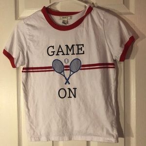 ‘Game on’ tennis t-shirt